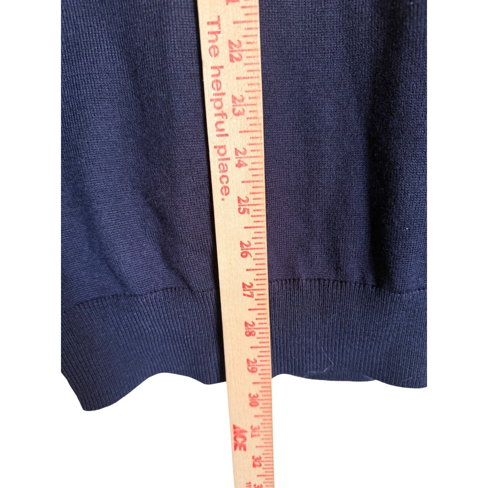Preppy Classic Kallspin Navy Blue Cashmere Wool V-Neck Sweater Vest XXL Pullover - Picture 7 of 9